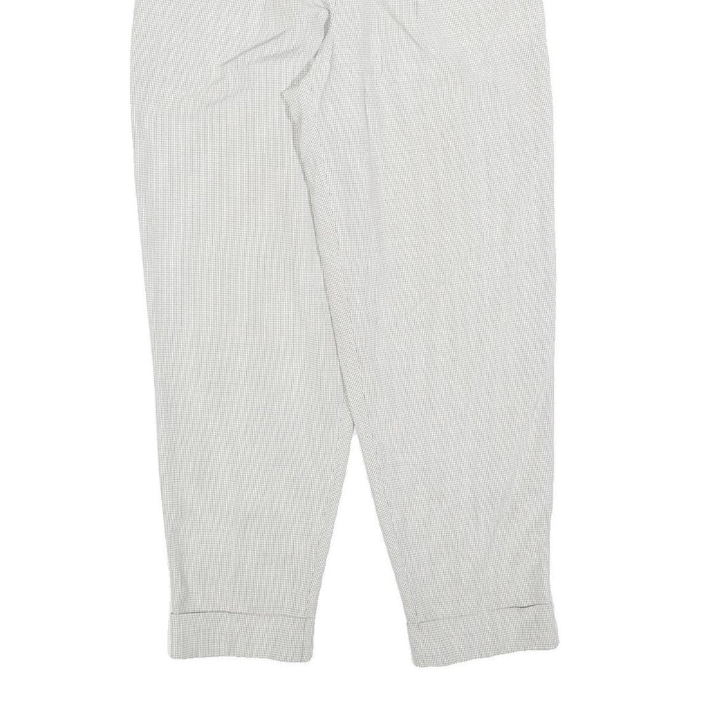 Womens Regular Fit Light Grey Zip Closure Trousers W26 L28 Pleated Cuffed