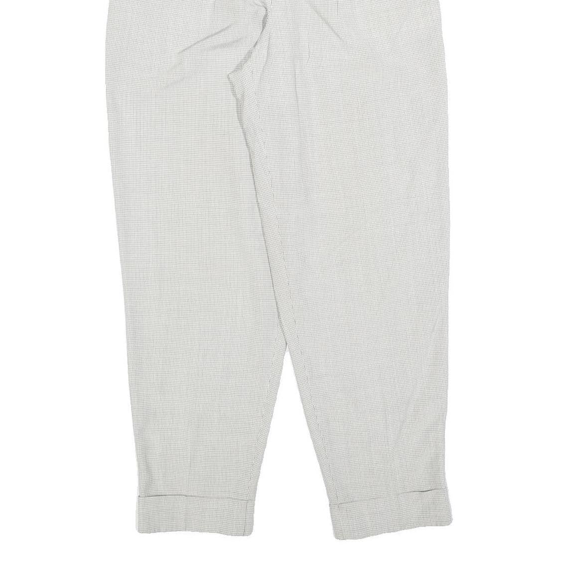 Womens Regular Fit Light Grey Zip Closure Trousers W26 L28 Pleated Cuffed