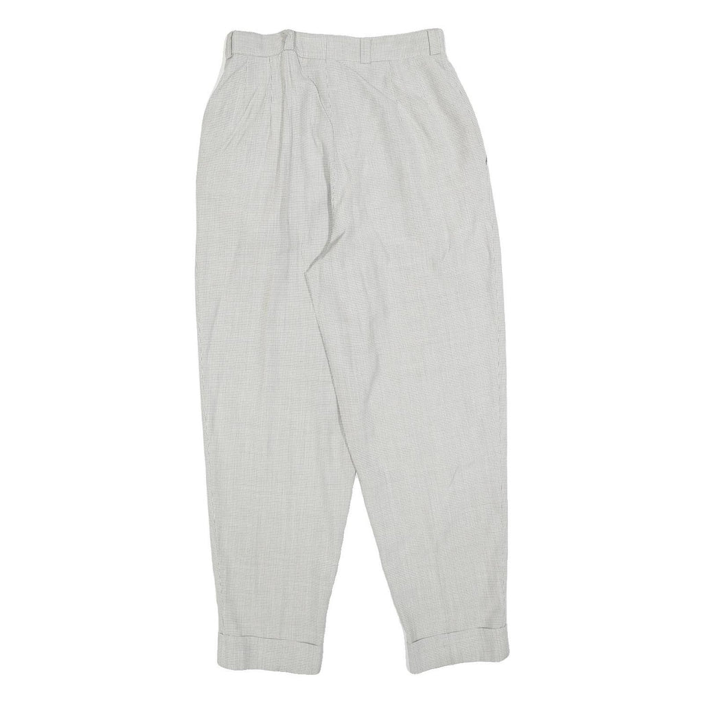 Womens Regular Fit Light Grey Zip Closure Trousers W26 L28 Pleated Cuffed