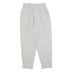 Womens Regular Fit Light Grey Zip Closure Trousers W26 L28 Pleated Cuffed