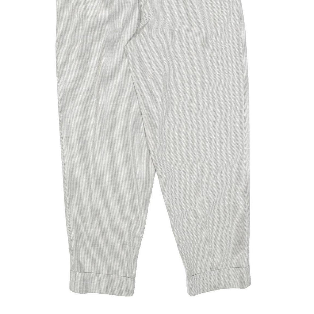 Womens Regular Fit Light Grey Zip Closure Trousers W26 L28 Pleated Cuffed