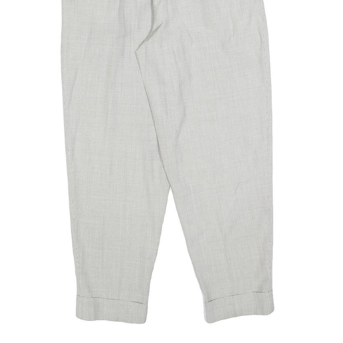 Womens Regular Fit Light Grey Zip Closure Trousers W26 L28 Pleated Cuffed