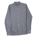 TOMMY HILFIGER Mens Blue Check Shirt S Button Down Collar Long Sleeve Cotton