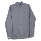 TOMMY HILFIGER Mens Blue Check Shirt S Button Down Collar Long Sleeve Cotton