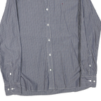 TOMMY HILFIGER Mens Blue Check Shirt S Button Down Collar Long Sleeve Cotton