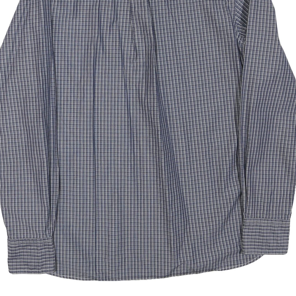 TOMMY HILFIGER Mens Blue Check Shirt S Button Down Collar Long Sleeve Cotton