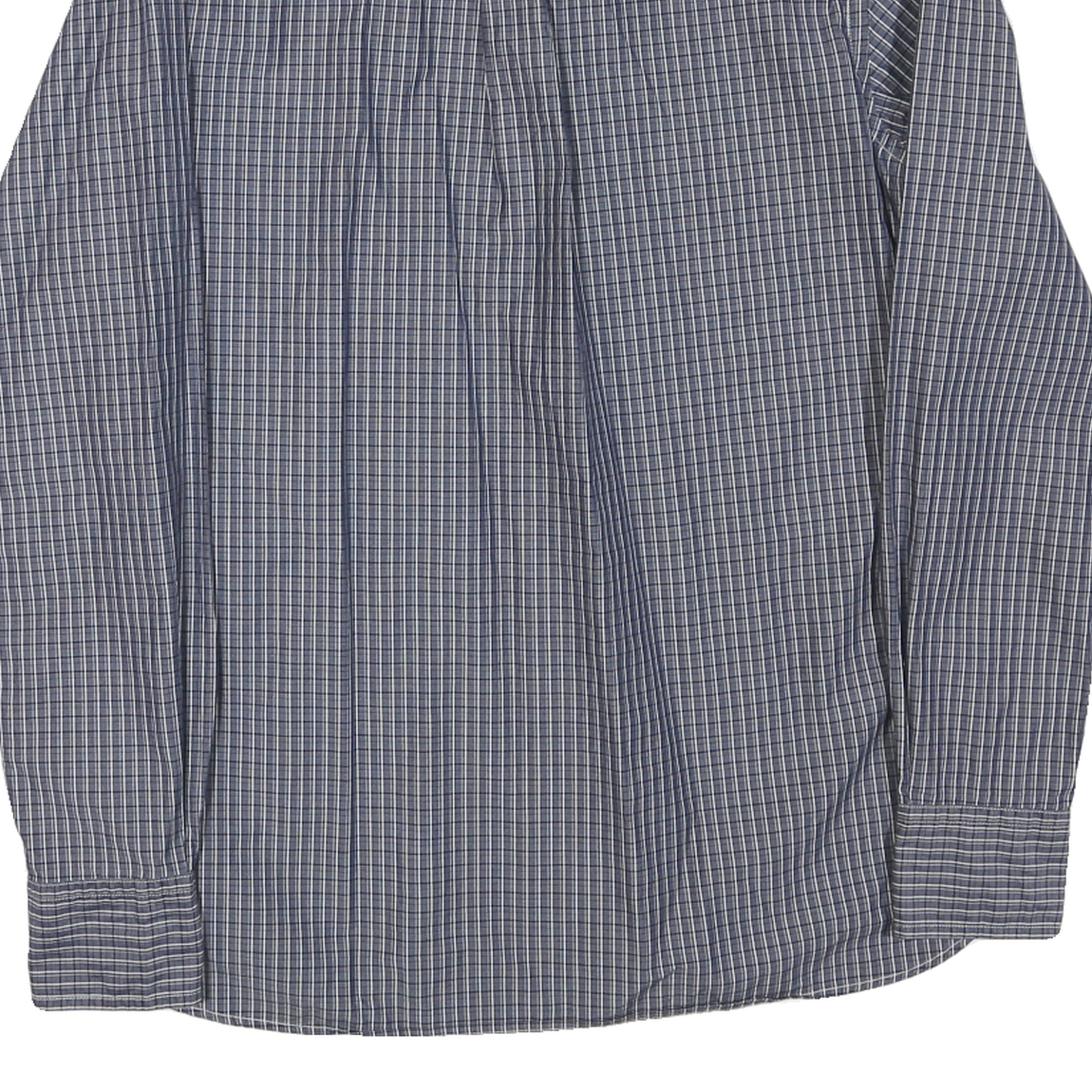 TOMMY HILFIGER Mens Blue Check Shirt S Button Down Collar Long Sleeve Cotton