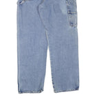 DICKIES Mens Jeans Blue Regular Straight Denim Light W40 L32 Workwear Zip