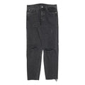 LEVI'S Womens Regular Fit Black Denim Ripped Button Closure W27 L27 Skinny Jeans