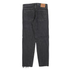 LEVI'S Womens Regular Fit Black Denim Ripped Button Closure W27 L27 Skinny Jeans