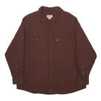 WOOLRICH Mens Brown Cotton Shirt XL Button Long Sleeve Casual Workwear