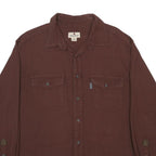 WOOLRICH Mens Brown Cotton Shirt XL Button Long Sleeve Casual Workwear