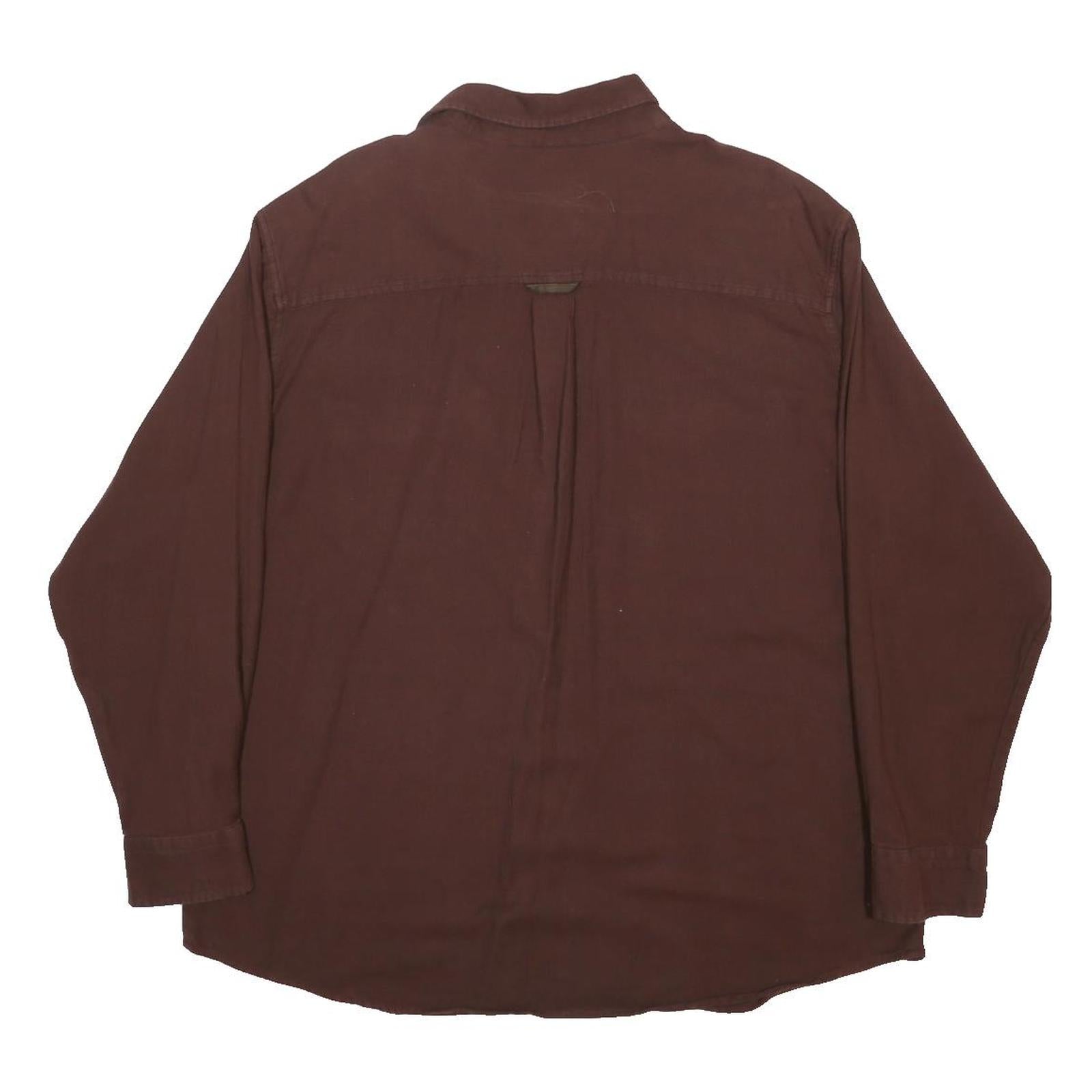 WOOLRICH Mens Brown Cotton Shirt XL Button Long Sleeve Casual Workwear