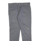 DICKIES Mens Cotton Blend Slim Grey Trousers W32 L32 Workwear Zip Closure