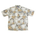 NAUTICA Mens Hawaiian Shirt Grey Crazy Pattern L