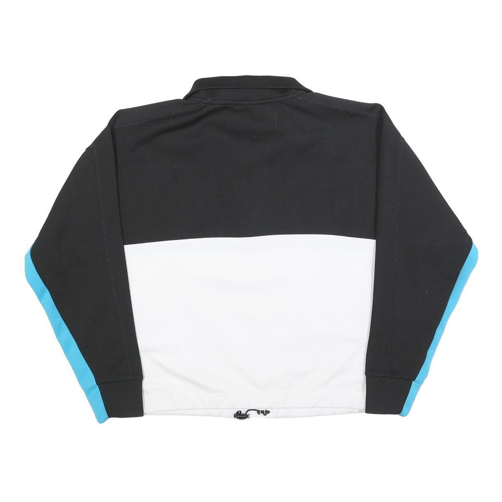DKNY Womens Black & White Blue Colourblock Pullover S Sweatshirt Half Zip