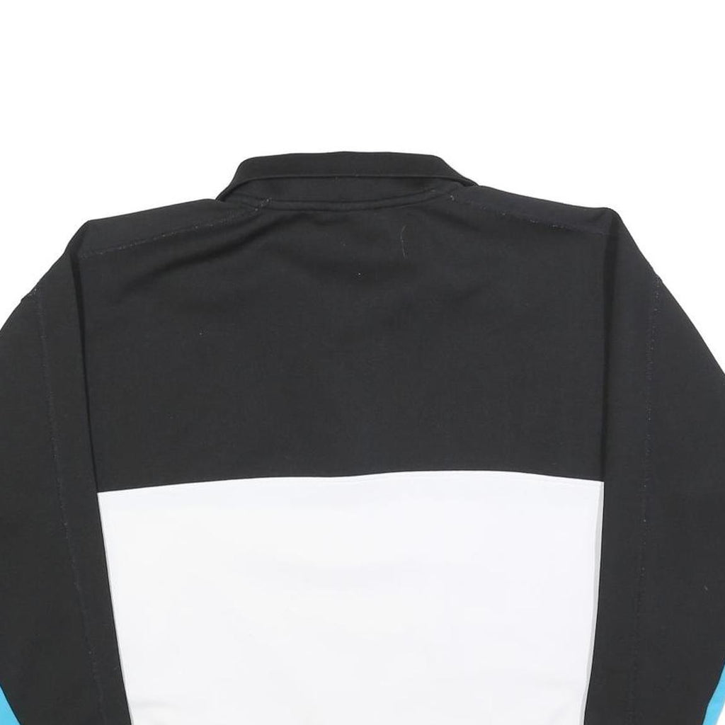DKNY Womens Black & White Blue Colourblock Pullover S Sweatshirt Half Zip