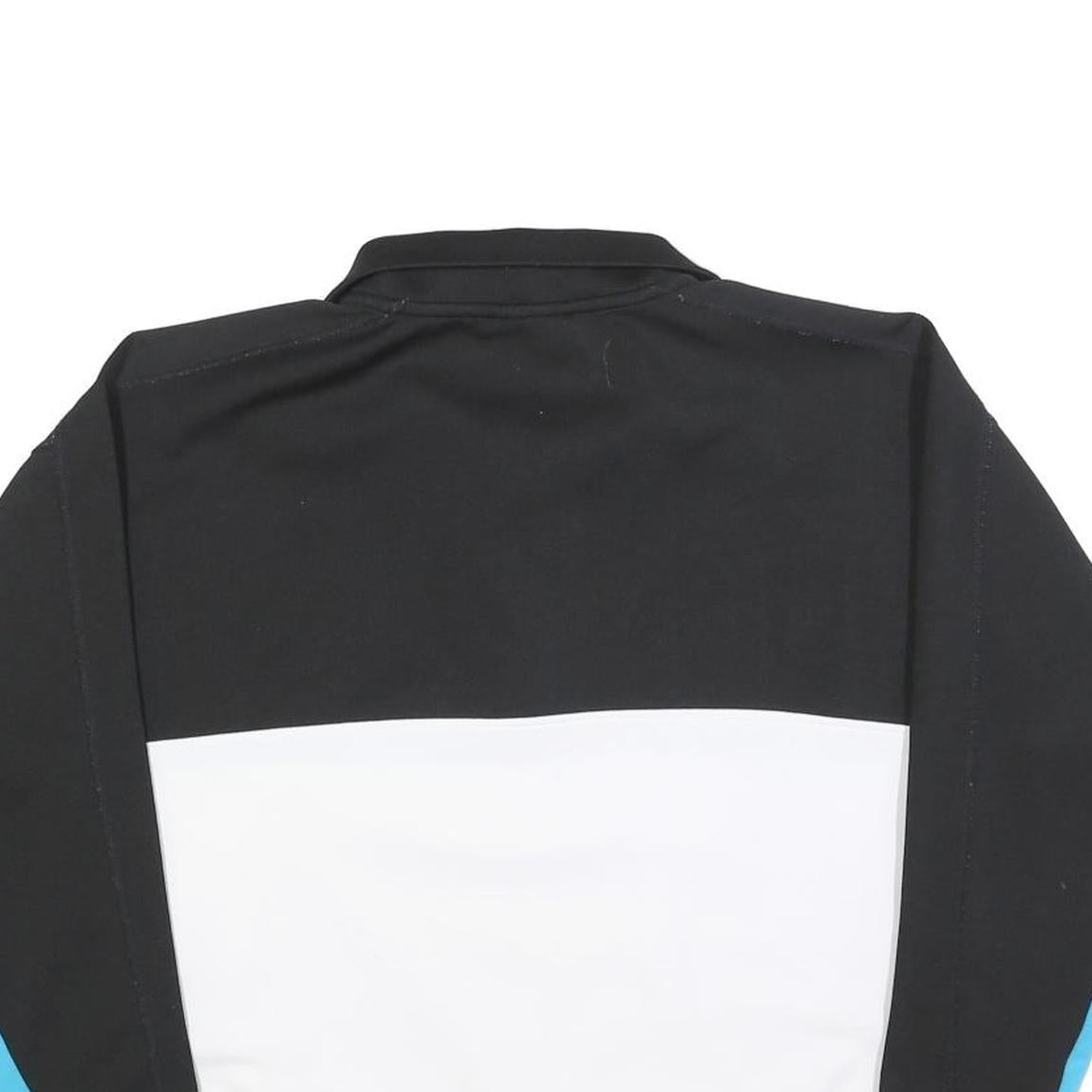 DKNY Womens Black & White Blue Colourblock Pullover S Sweatshirt Half Zip