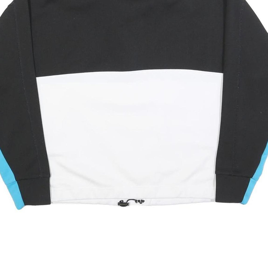 DKNY Womens Black & White Blue Colourblock Pullover S Sweatshirt Half Zip