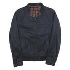 SANDRO Mens Navy & Red Checked Zip Jacket M Cotton Blend Classic Fit Lightweight
