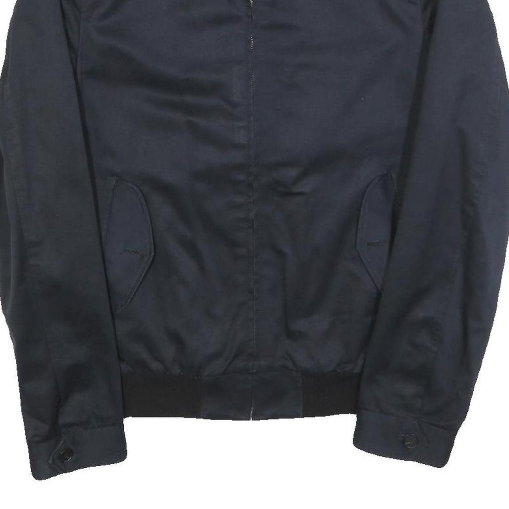 SANDRO Mens Navy & Red Checked Zip Jacket M Cotton Blend Classic Fit Lightweight