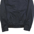 SANDRO Mens Navy & Red Checked Zip Jacket M Cotton Blend Classic Fit Lightweight