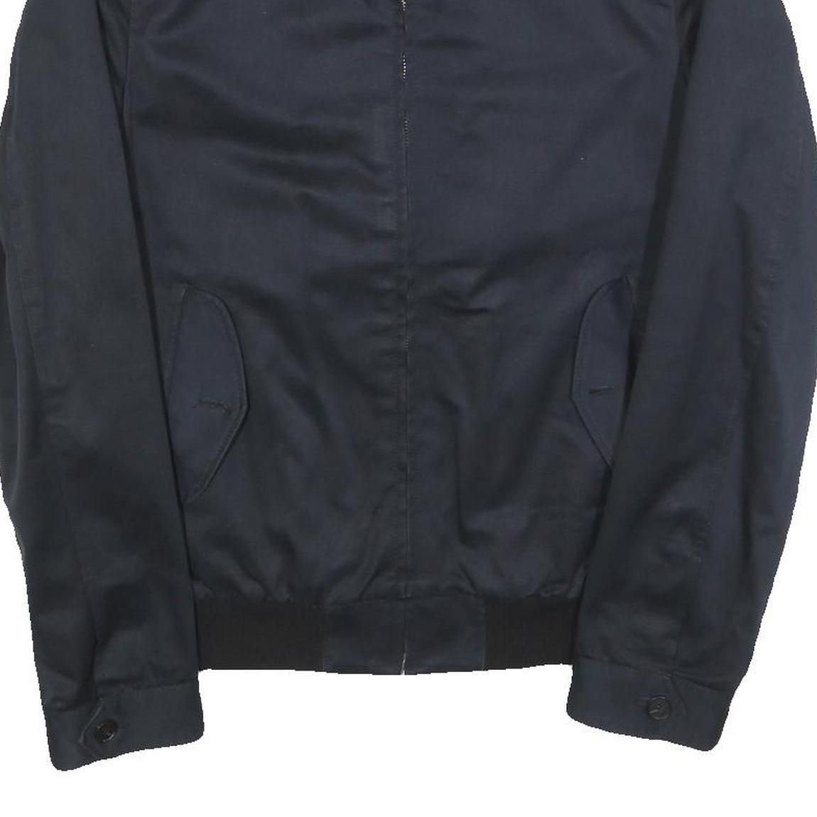 SANDRO Mens Navy & Red Checked Zip Jacket M Cotton Blend Classic Fit Lightweight