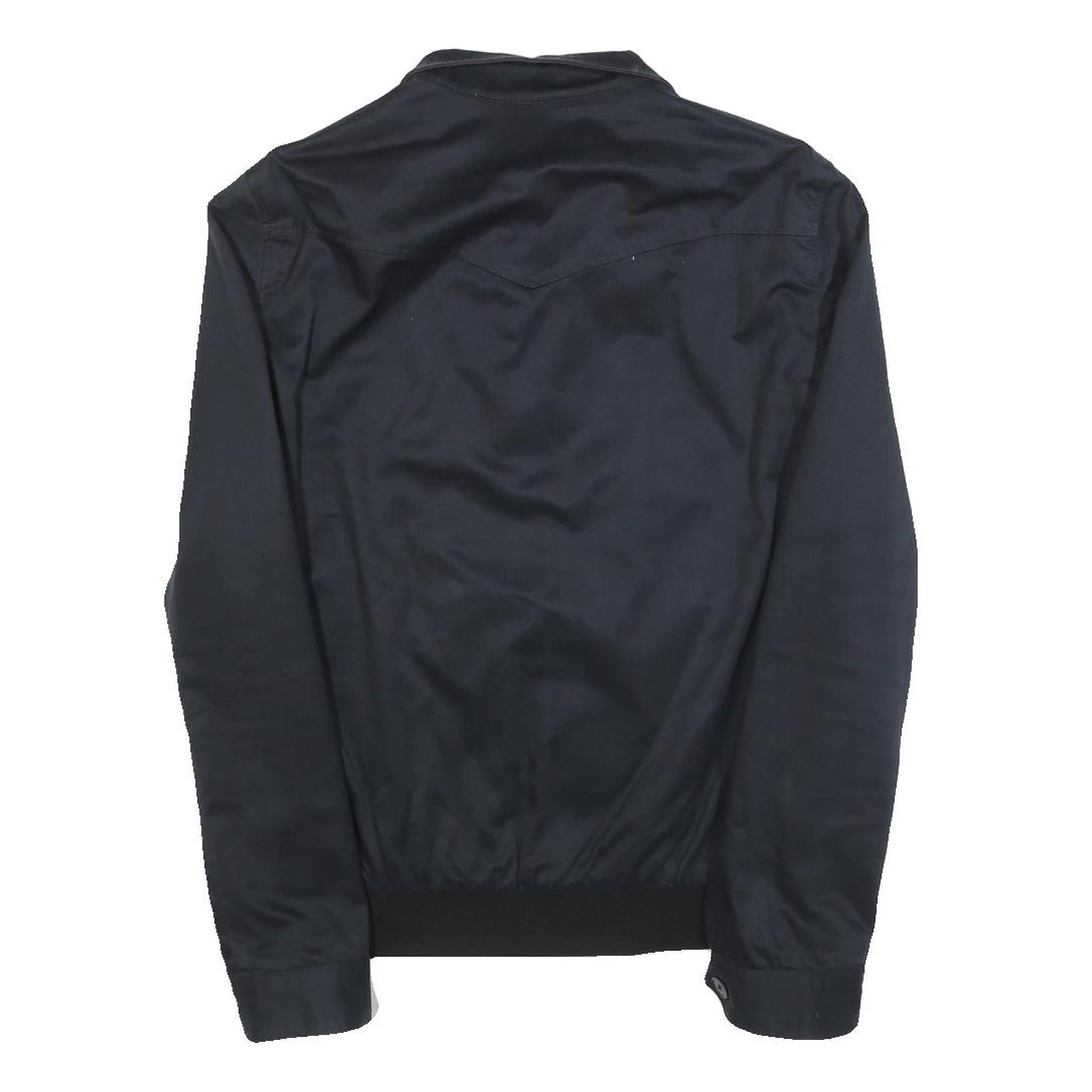 SANDRO Mens Navy & Red Checked Zip Jacket M Cotton Blend Classic Fit Lightweight