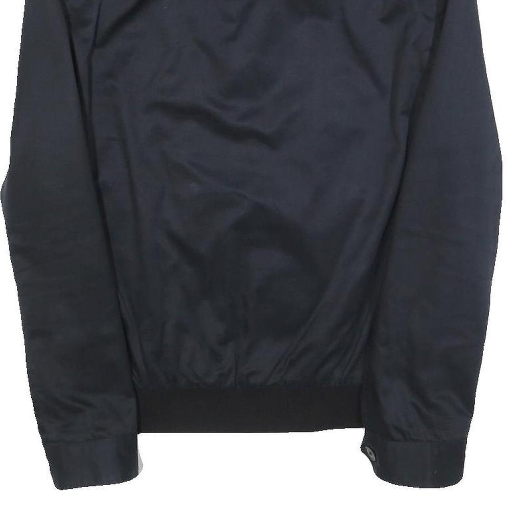 SANDRO Mens Navy & Red Checked Zip Jacket M Cotton Blend Classic Fit Lightweight