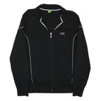 HUGO BOSS Mens Black Jacket M Polyester Blend Zip Plain Casual Outerwear