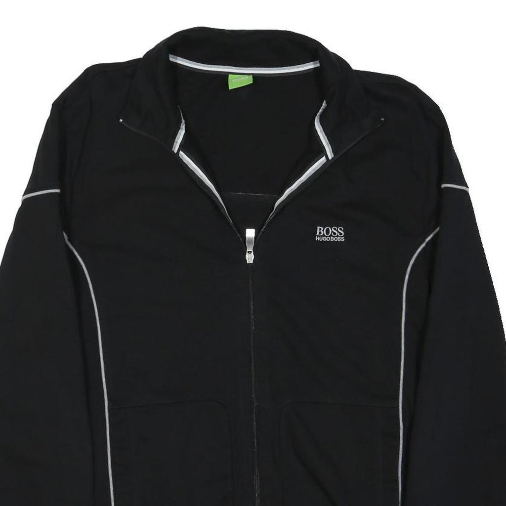 HUGO BOSS Mens Black Jacket M Polyester Blend Zip Plain Casual Outerwear