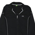 HUGO BOSS Mens Black Jacket M Polyester Blend Zip Plain Casual Outerwear