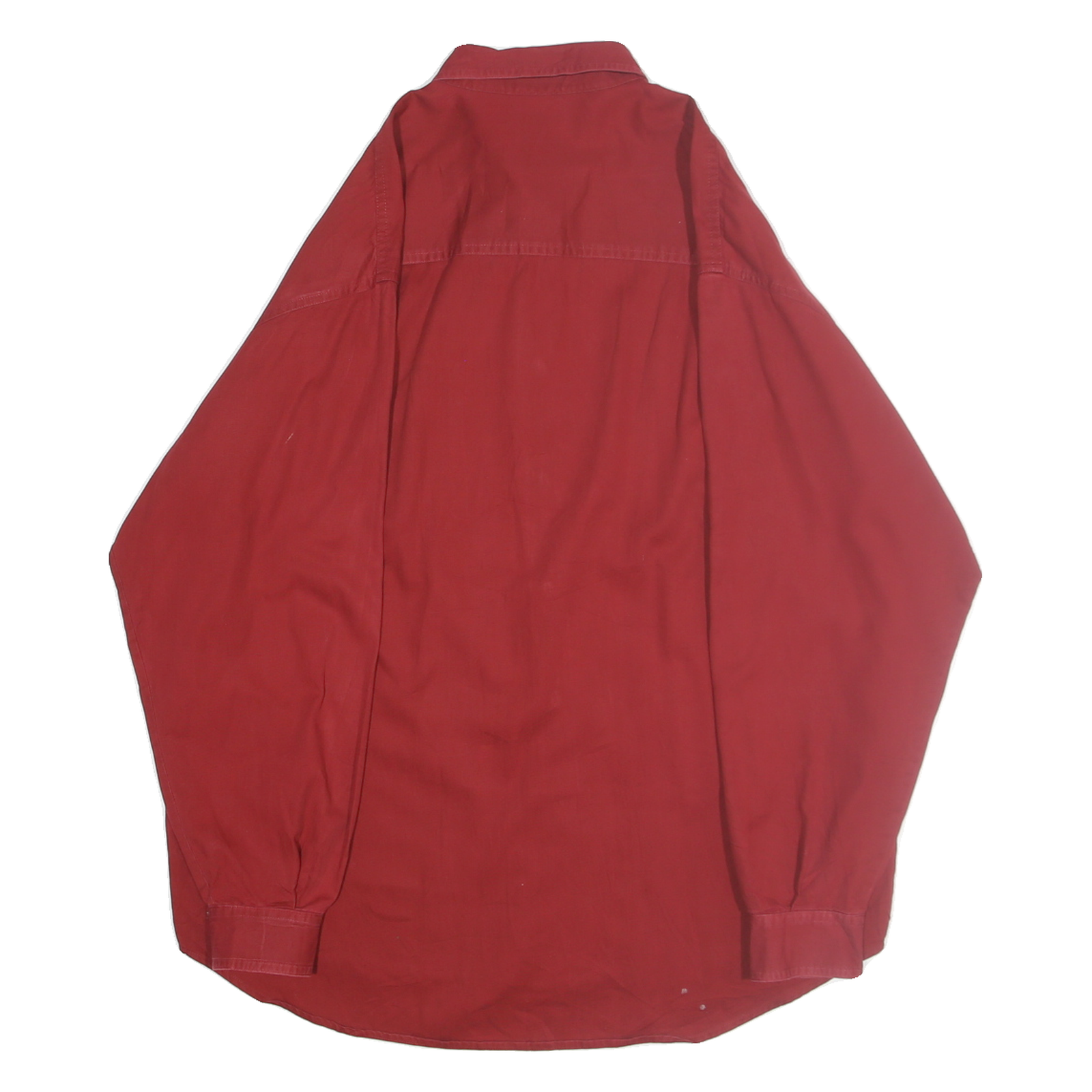 BUGLE BOY Mens Red Casual Long Sleeve Shirt L Embroidered Logo Cotton