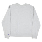 CHAMPION Mens Grey Cotton Blend Crew Neck L L Logo Embroidered Sweatshirt