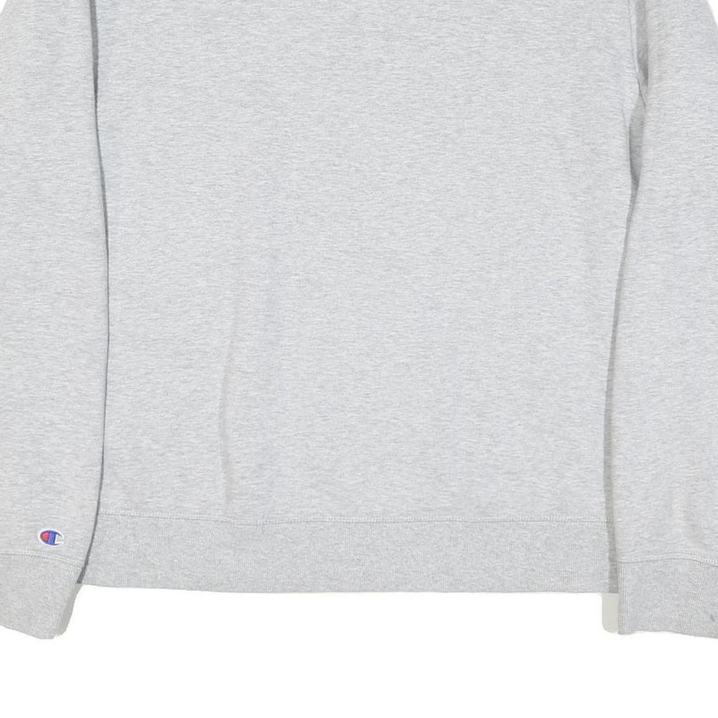 CHAMPION Mens Grey Cotton Blend Crew Neck L L Logo Embroidered Sweatshirt