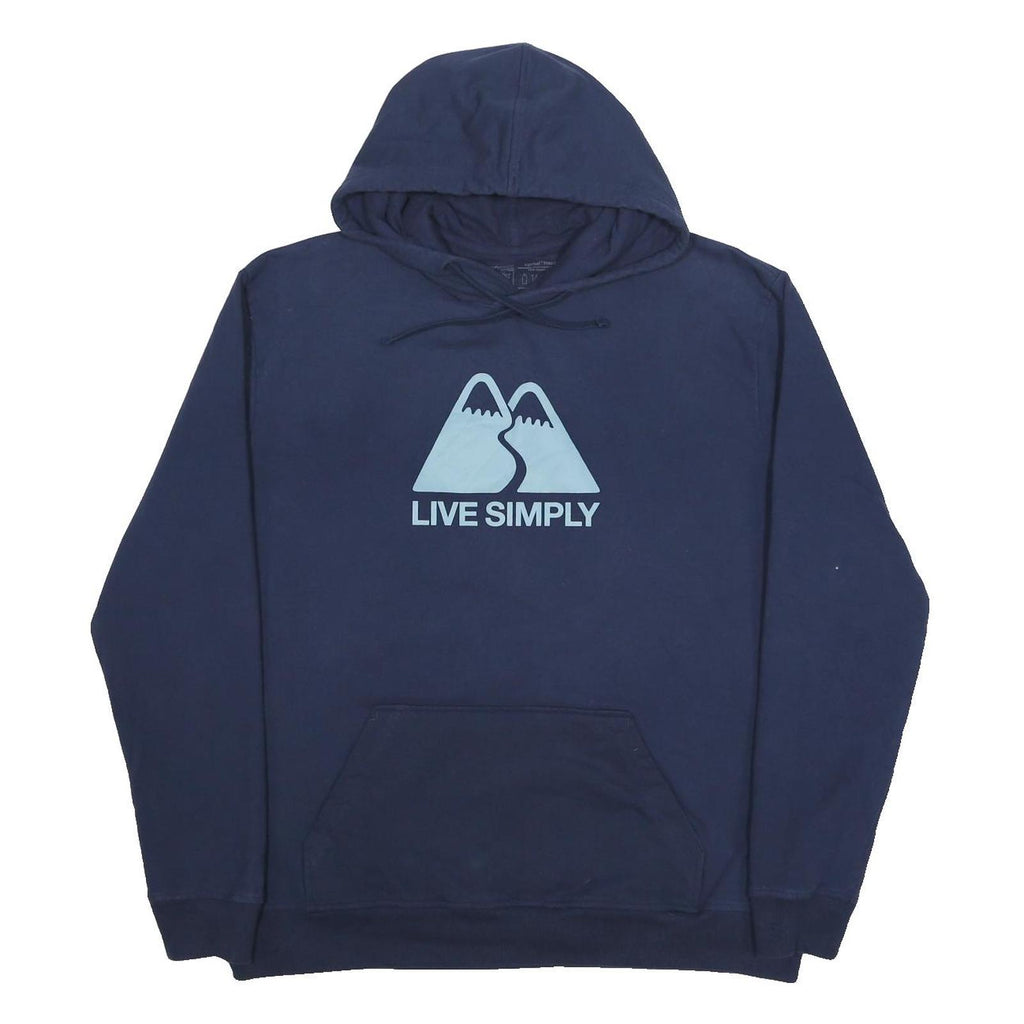 PATAGONIA Mens Blue Hoodie XL Live Simply Cotton Blend Pullover Casual