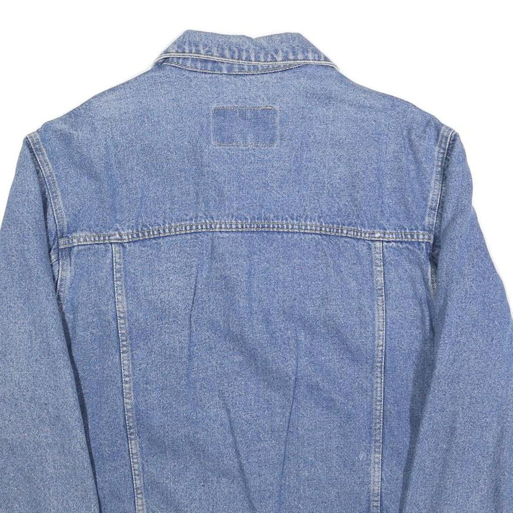 TOP TEX Mens Blue Denim Button Jacket L Cotton Classic Casual Vintage