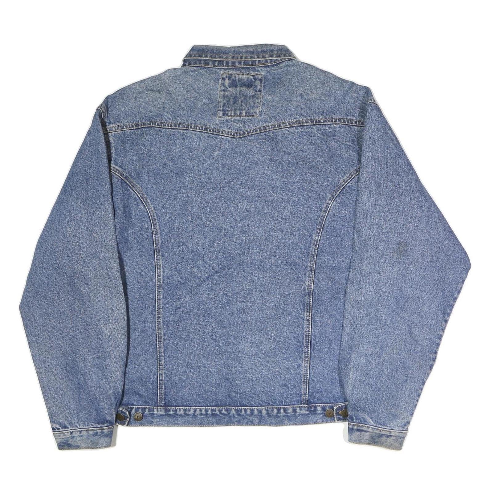 ELDORADO Mens Blue Denim Jacket L Cotton Button Closure Classic Fit