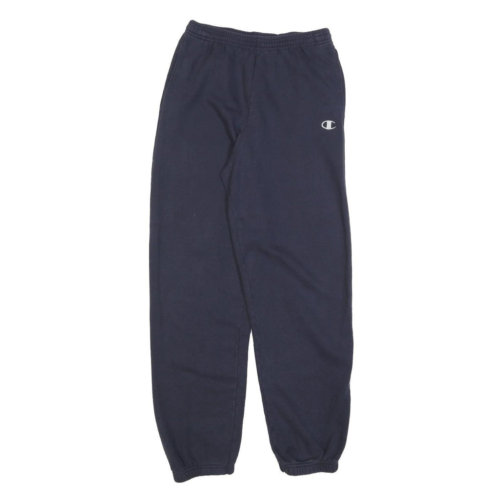 CHAMPION Mens Joggers Navy Blue S W26 L30 Cotton Blend Slim Tapered Logo
