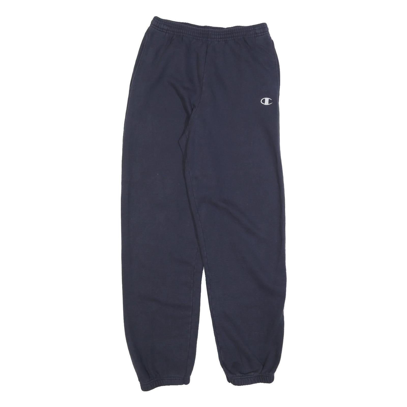 CHAMPION Mens Joggers Navy Blue S W26 L30 Cotton Blend Slim Tapered Logo