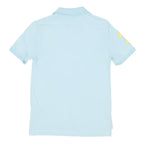POLO RALPH LAUREN Womens Blue & Yellow Pony Logo Short Sleeve Polo Shirt UK 10
