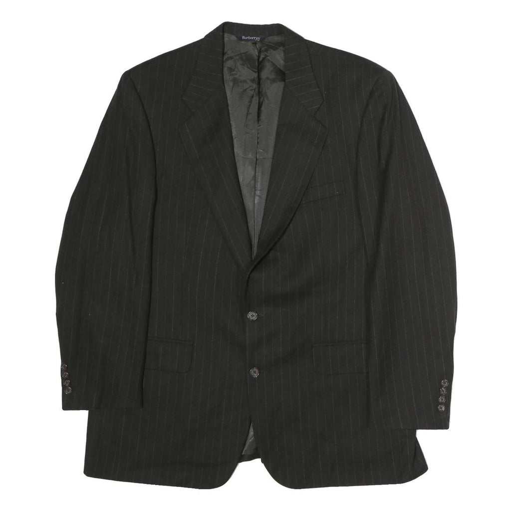 BURBERRY Mens Black Pinstripe Classic Cotton Blazer Jacket XL Formal Office