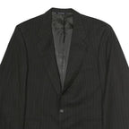 BURBERRY Mens Black Pinstripe Classic Cotton Blazer Jacket XL Formal Office