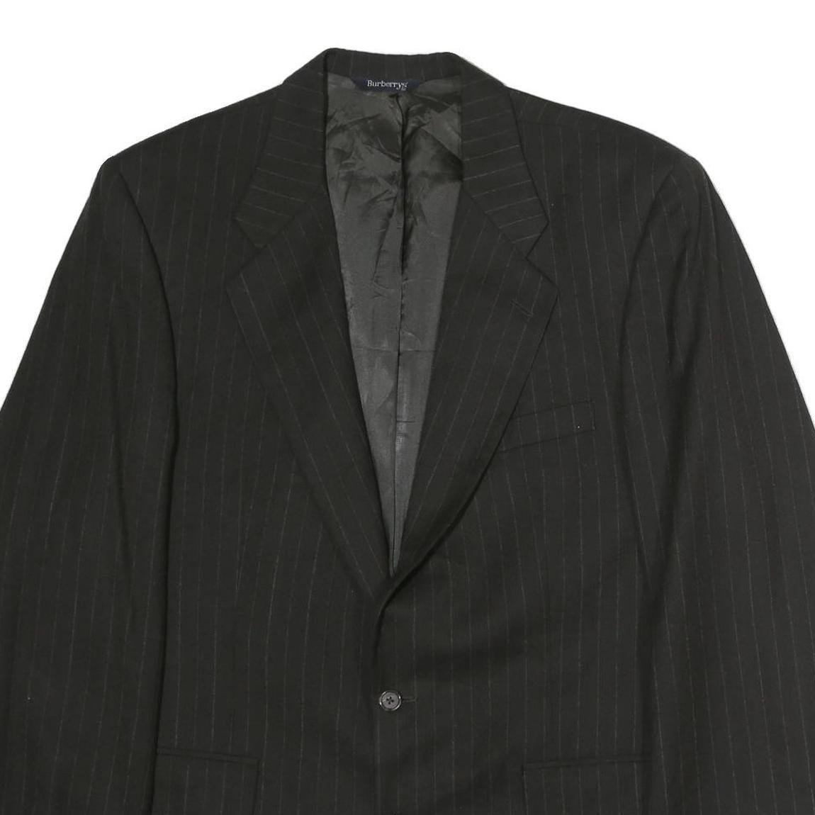 BURBERRY Mens Black Pinstripe Classic Cotton Blazer Jacket XL Formal Office