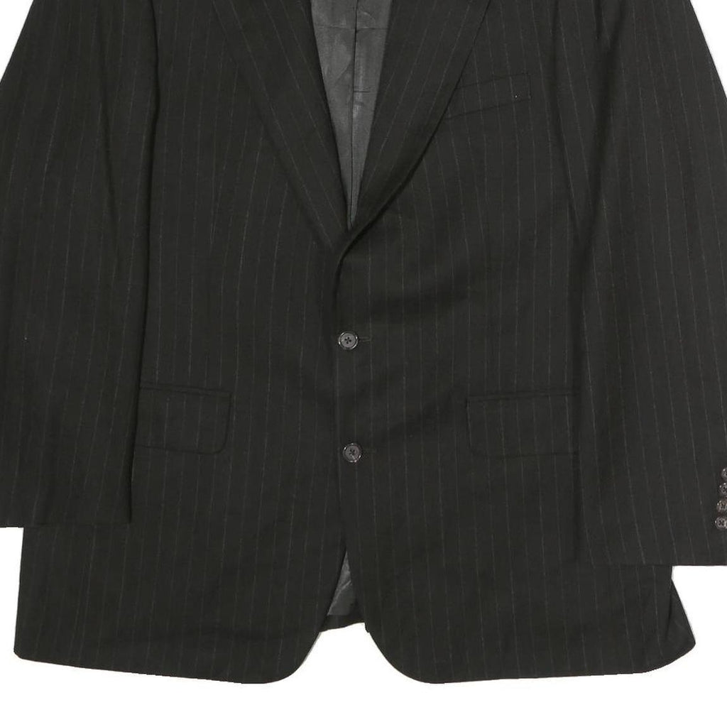 BURBERRY Mens Black Pinstripe Classic Cotton Blazer Jacket XL Formal Office
