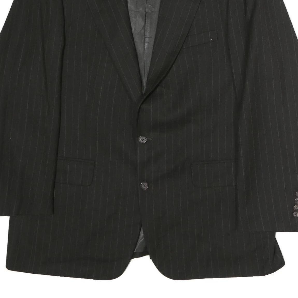 BURBERRY Mens Black Pinstripe Classic Cotton Blazer Jacket XL Formal Office