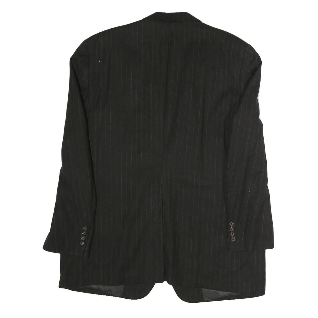 BURBERRY Mens Black Pinstripe Classic Cotton Blazer Jacket XL Formal Office