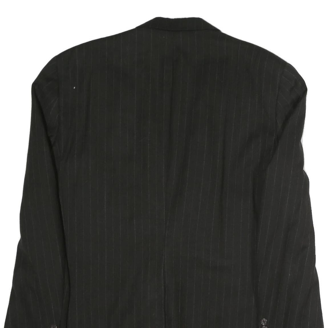 BURBERRY Mens Black Pinstripe Classic Cotton Blazer Jacket XL Formal Office
