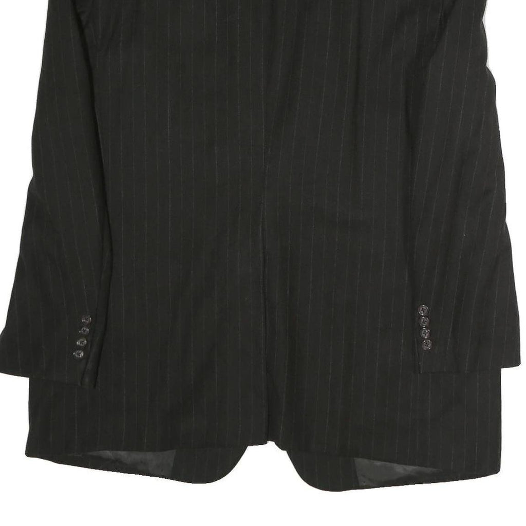 BURBERRY Mens Black Pinstripe Classic Cotton Blazer Jacket XL Formal Office
