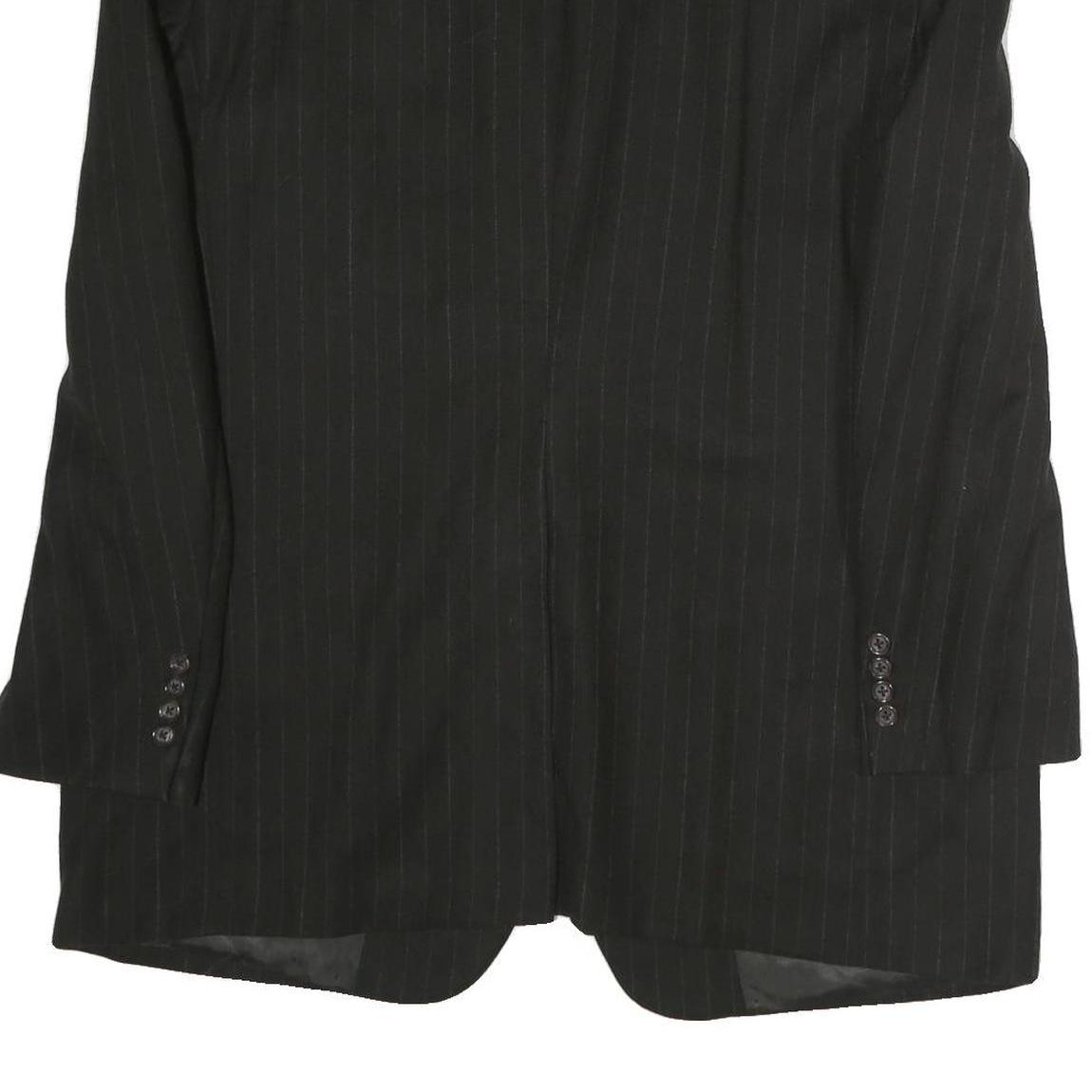 BURBERRY Mens Black Pinstripe Classic Cotton Blazer Jacket XL Formal Office